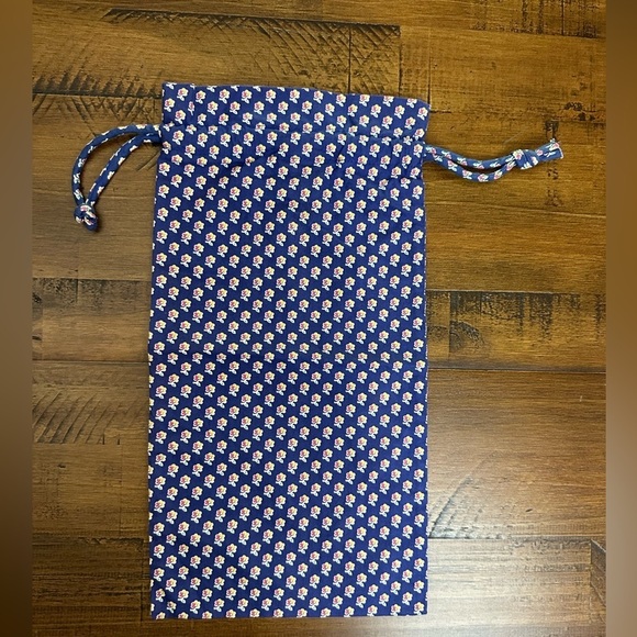 Vintage Vera Bradley ROYAL Bag Travel Pouch Unlined Drawstring Bucket Shoe RARE - Picture 2 of 3